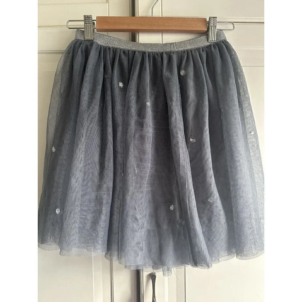 Gap Kids Girls Size 12 Gray Tulle‎ Sparkle Elastic Waist Skirt
